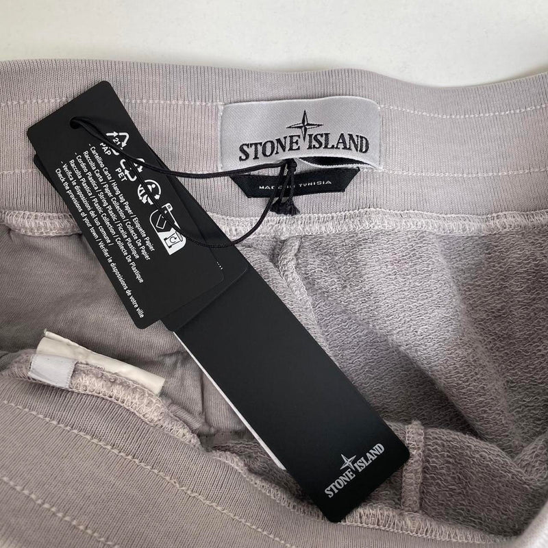 Stone Island SS 2024 Dust Grey Malfilé Garment Dyed Tracksuit Bottoms / Joggers