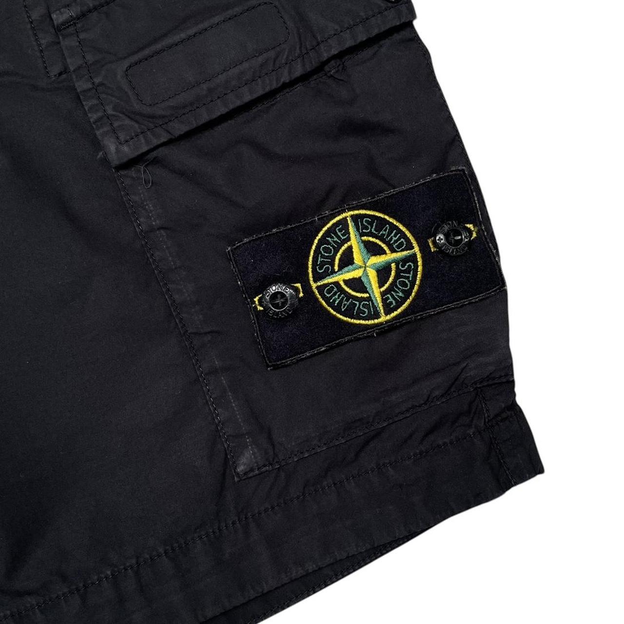 Stone Island SS 2021 Black Bermuda Cotton Cargo Shorts