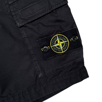 Stone Island SS 2021 Black Bermuda Cotton Cargo Shorts