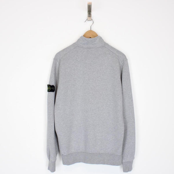 Stone Island SS 2022 Grey Cotton 1/4 Zip Sweatshirt Jumper