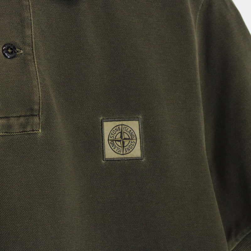 Stone Island SS 2017 Khaki Green Short Sleeve Compass Polo Shirt
