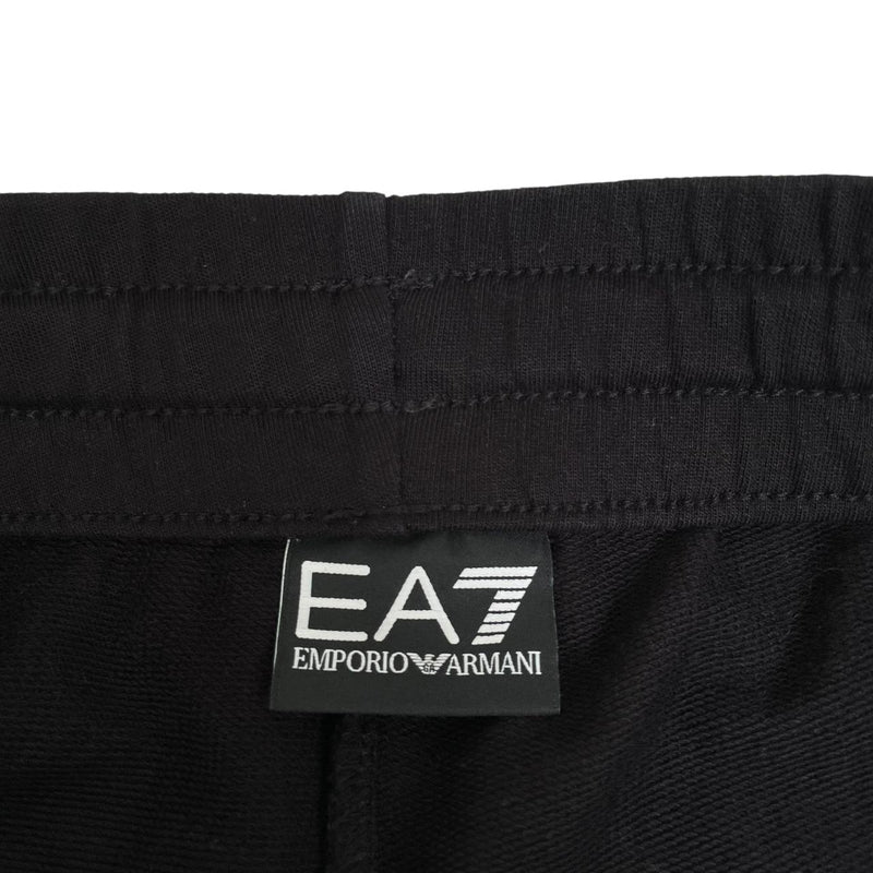 Emporio Armani EA7 Black and White Cotton Tracksuit Bottoms / Joggers
