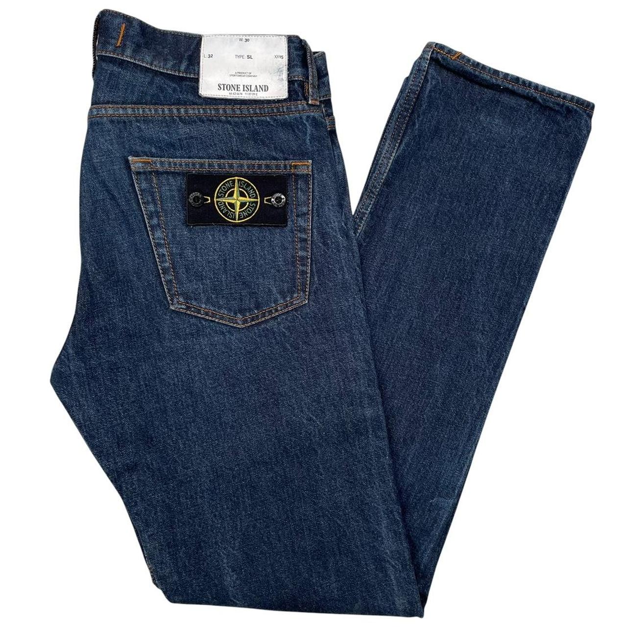 Stone Island Navy Blue Slim Fit Denim Jeans