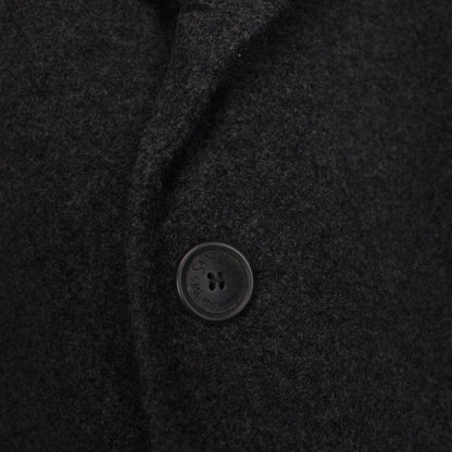 Vintage 90s Yves Saint Laurent Dark Grey Wool Overcoat