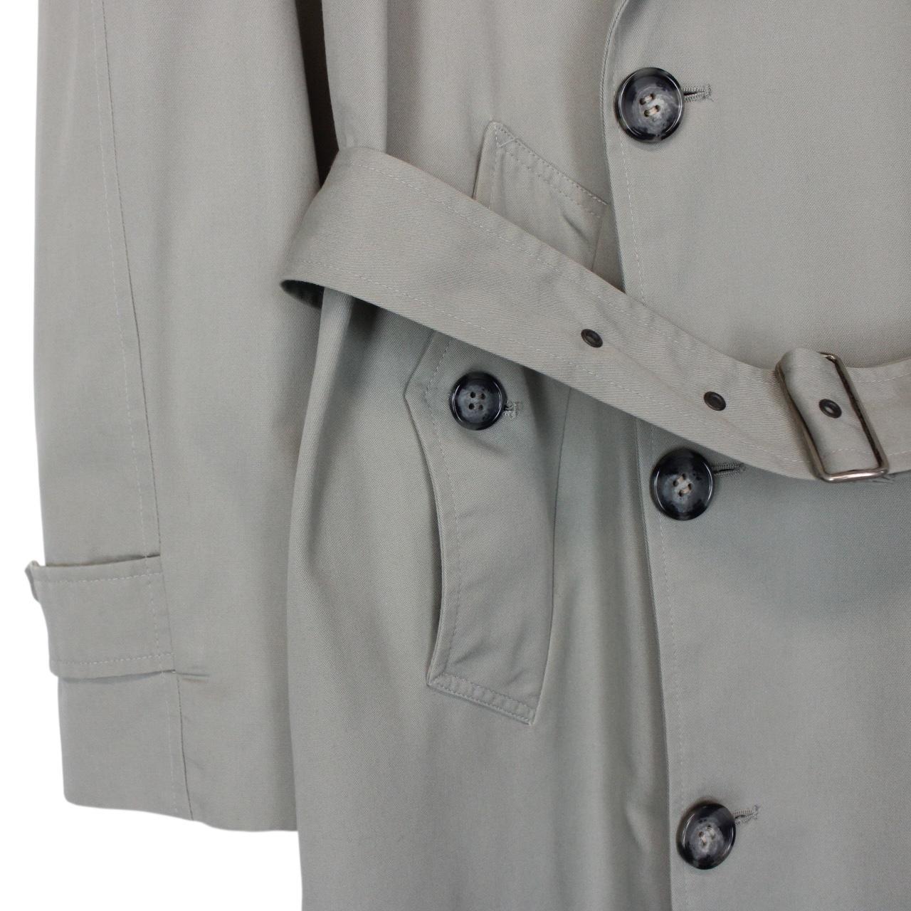 Vintage 80s Burberry Grey Double Breasted Belted Trench Coat