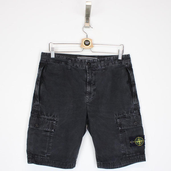 Stone Island SS 2022 Black Bermuda Cotton Cargo Shorts