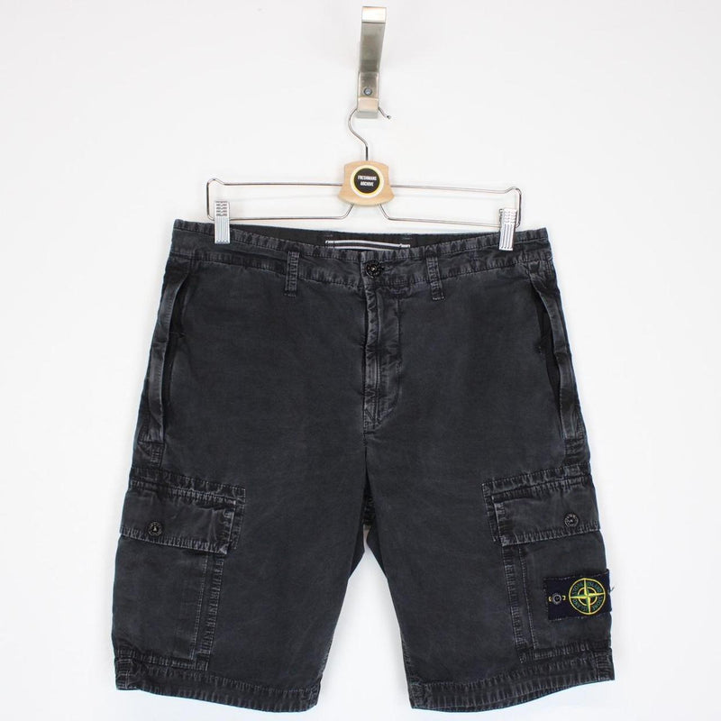 Stone Island SS 2022 Black Bermuda Cotton Cargo Shorts