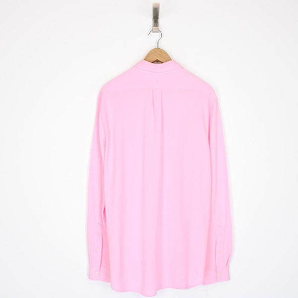 Polo Ralph Lauren Pink Long Sleeve Cotton Featherweight Mesh Shirt