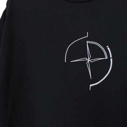 Stone Island navy blue short sleeve t-shirt with compass logo on chest pocket.