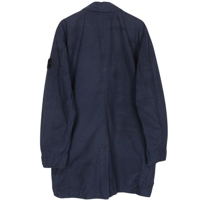 Stone Island SS 2017 Navy Blue Light Cotton Nylon Twill Mac Coat