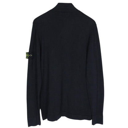 Stone Island SS 2020 Navy Blue Cotton Knit Full Zip Jumper
