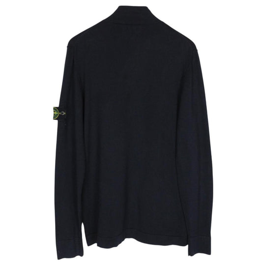 Stone Island SS 2020 Navy Blue Cotton Knit Full Zip Jumper