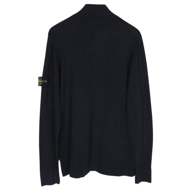 Stone Island SS 2020 Navy Blue Cotton Knit Full Zip Jumper