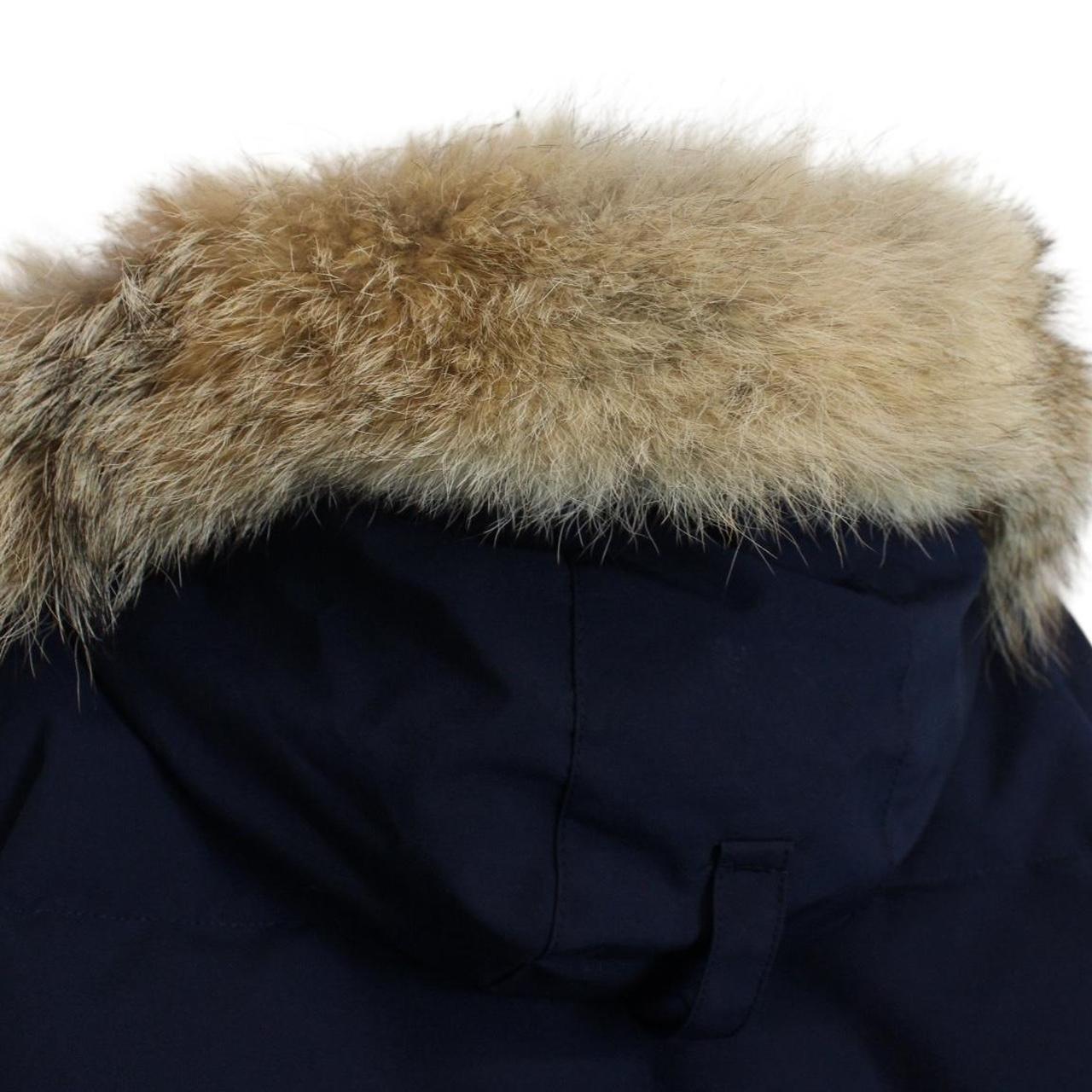 Canada Goose Atlantic Blue Chelsea Parka Heritage Down Jacket with Fur Trim