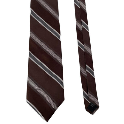 Vintage DKNY Brown Striped Silk Tie