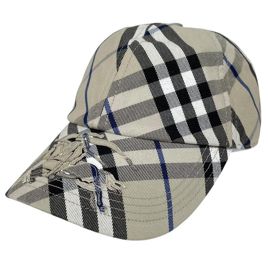 Burberry Beige Nova Check EKD Logo Embroidered Baseball Cap