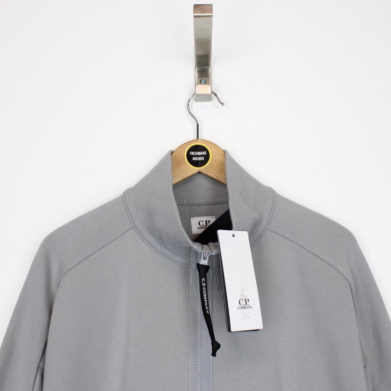 CP Company Grey 1/4 Zip Lens Cotton Sweatshirt Jumper