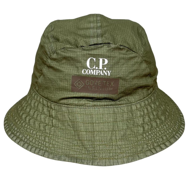 CP Company Green Gore-Tex Infinium Logo Print Bucket Hat