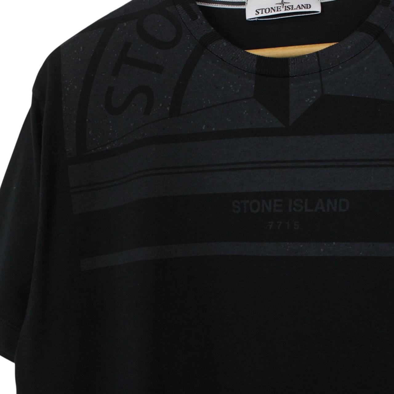 Stone Island AW 2022 Black Short Sleeve Logo Print T-Shirt