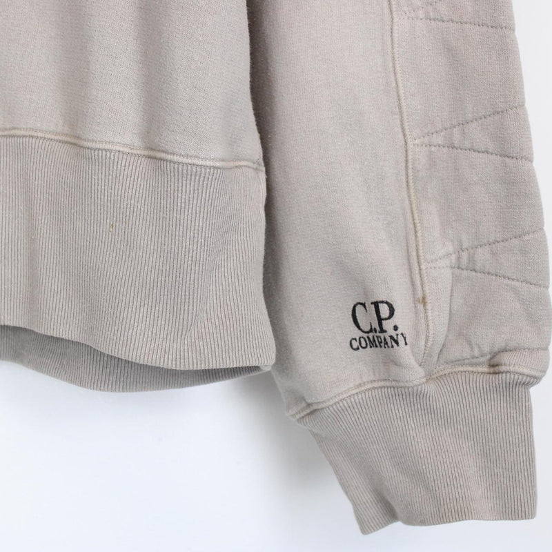 CP Company AW 2008 Beige Chest Logo Hooded Sweatshirt Jumper