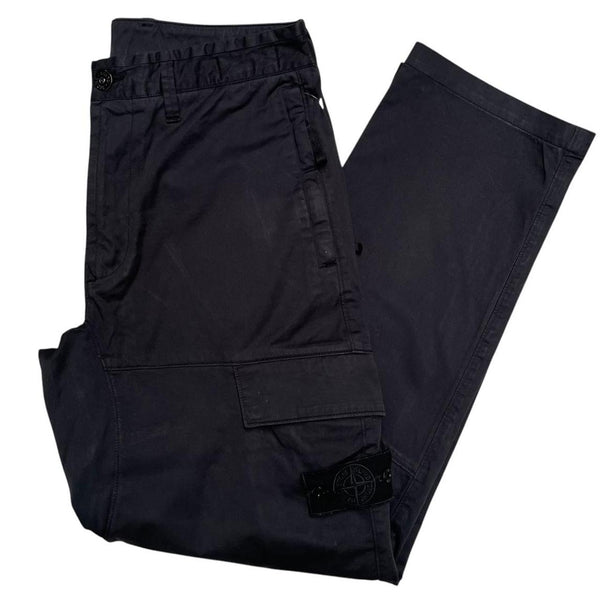 Stone Island Ghost AW 2021 Black RE-T Fit Cargo Trousers