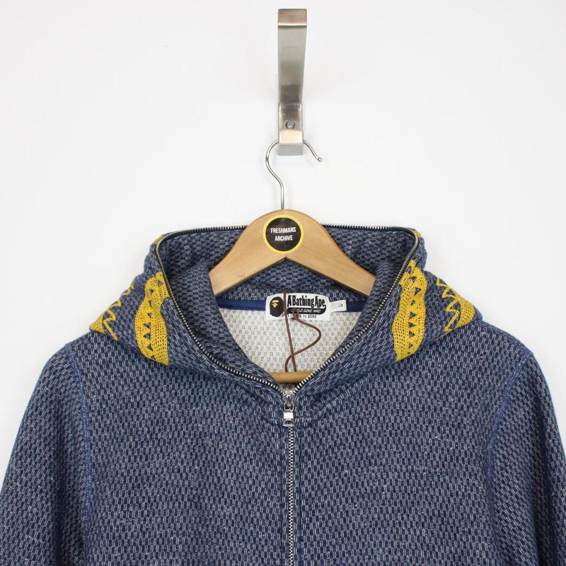 Bape Blue Full Zip WGM Shark Hoodie Jumper