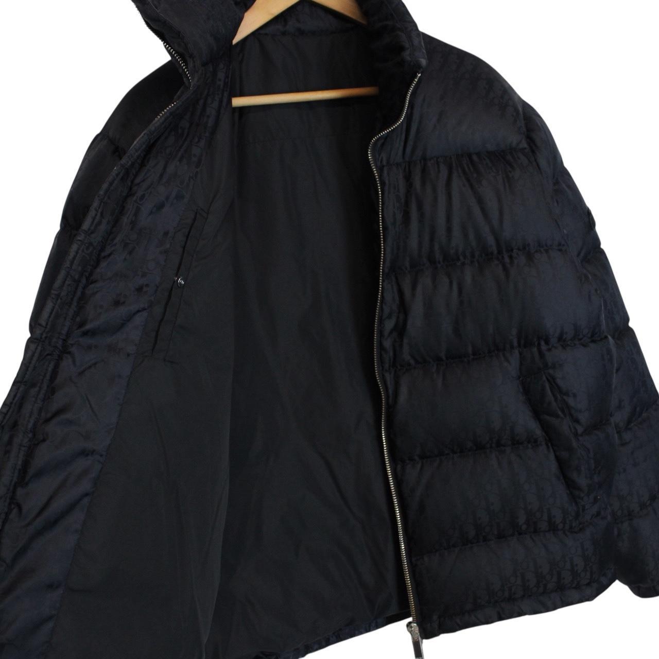 Dior Navy Blue Oblique Technical Full Zip Down Jacket