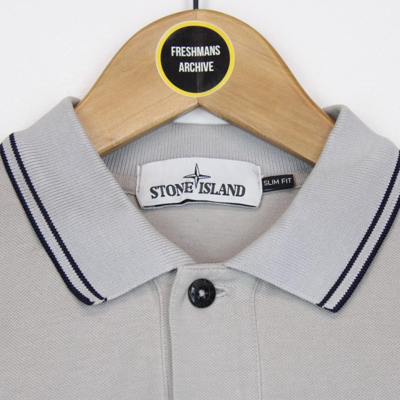 Stone Island AW 2016 Grey Long Sleeve Compass Polo Shirt