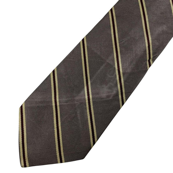 Polo Ralph Lauren grey silk tie with Neiman Marcus label and smooth texture.