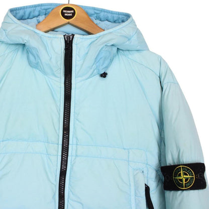 Stone Island AW 2020 Light Blue Garment Dyed Crinkle Reps NY Down Jacket