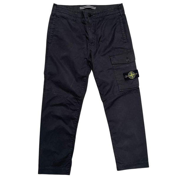 Stone Island AW 2021 Black Slim Fit 3/4 Capri Style Cargo Trousers