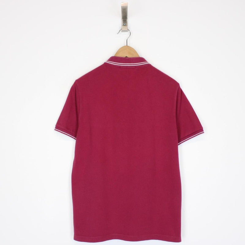 Stone Island Burgundy Short Sleeve Compass Polo Shirt