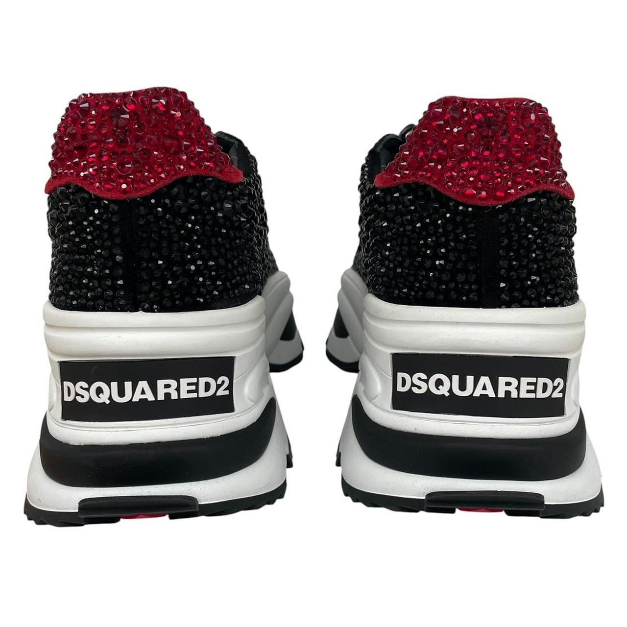 Dsquared Black and White The Giant Hike Crystal Trainers