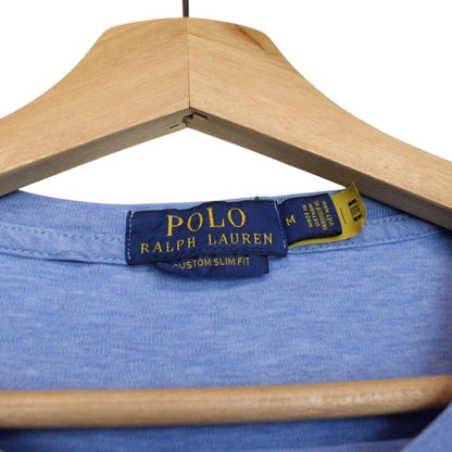Polo Ralph Lauren blue short sleeve cotton t-shirt with pocket and embroidered logo.