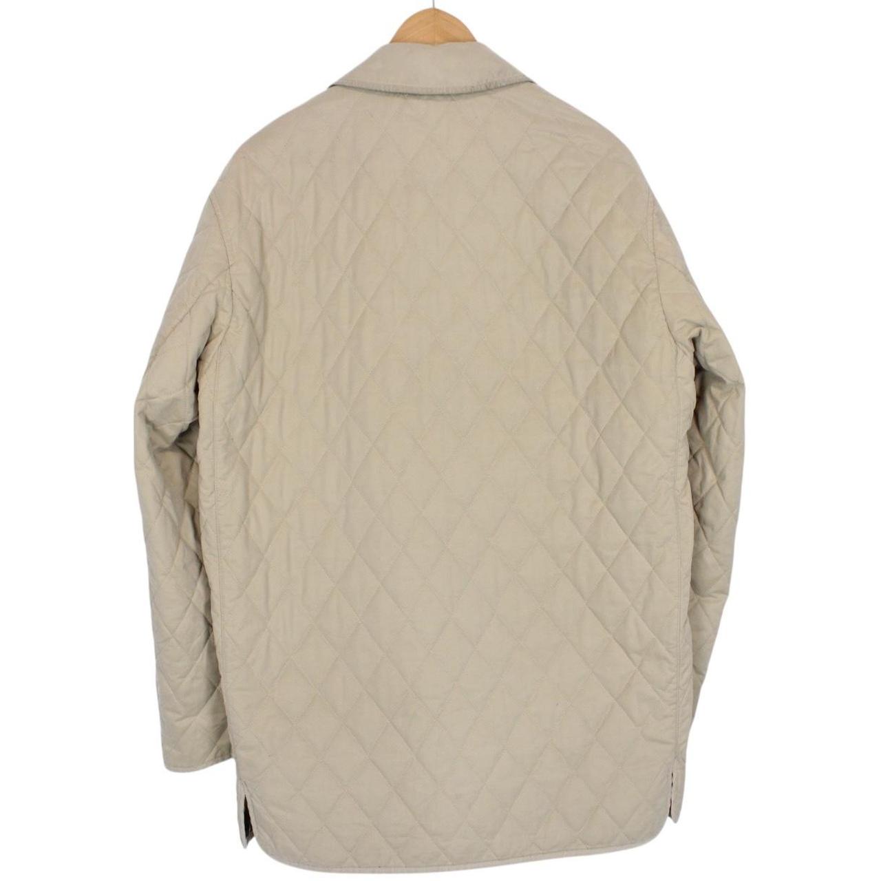 Vintage 90s Burberry Beige Nova Check Quilted Coat