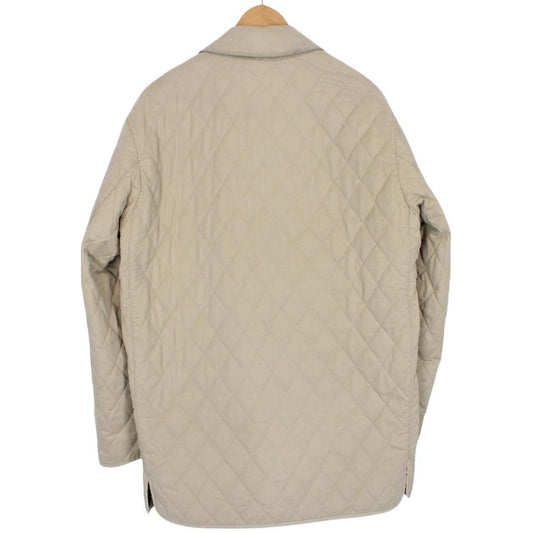 Vintage 90s Burberry Beige Nova Check Quilted Coat