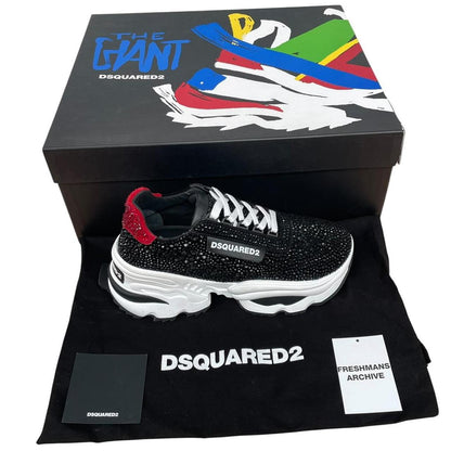 Dsquared Black and White The Giant Hike Crystal Trainers