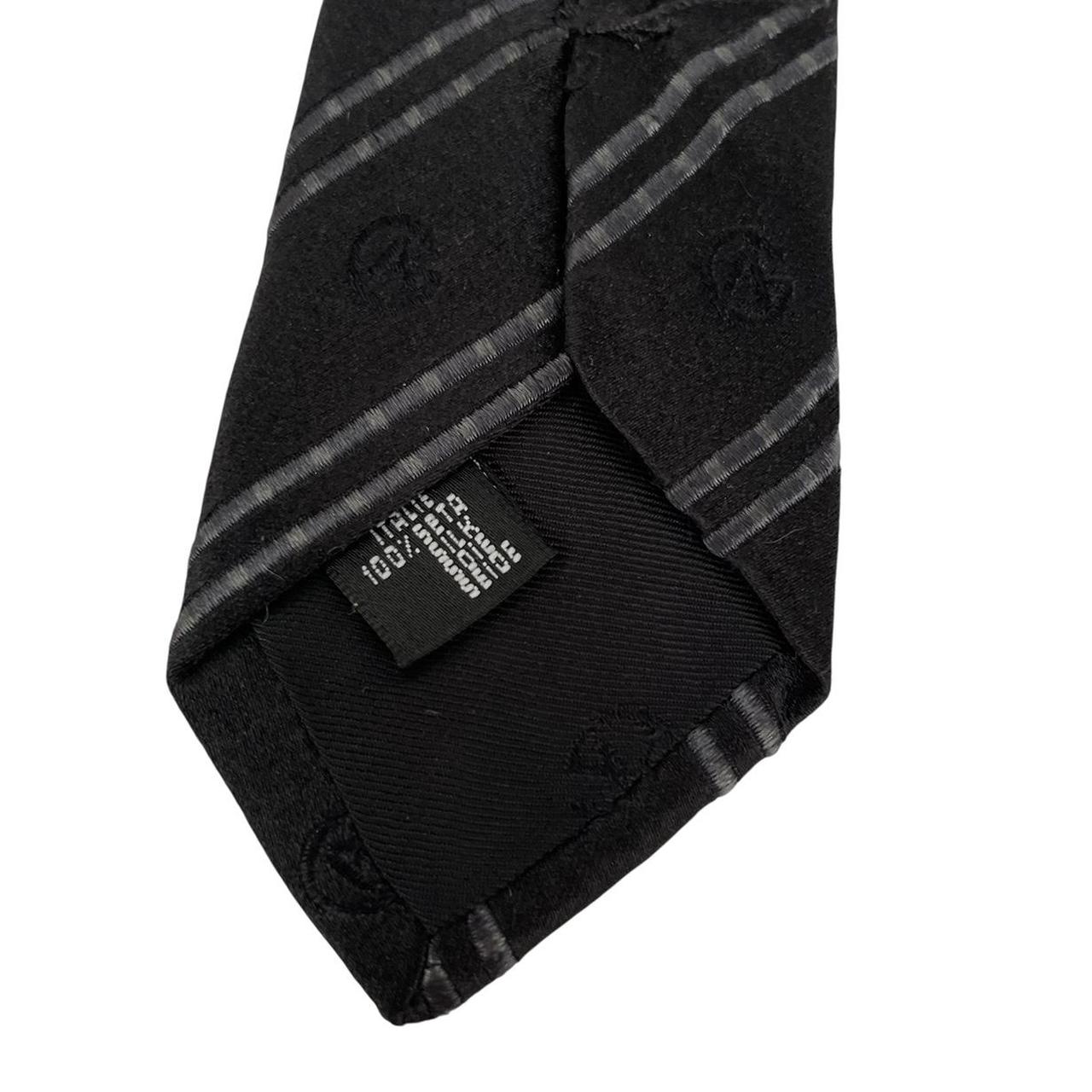 Giorgio Armani Black Striped Silk Tie
