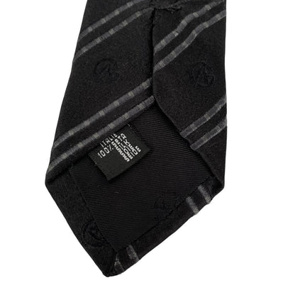 Giorgio Armani Black Striped Silk Tie