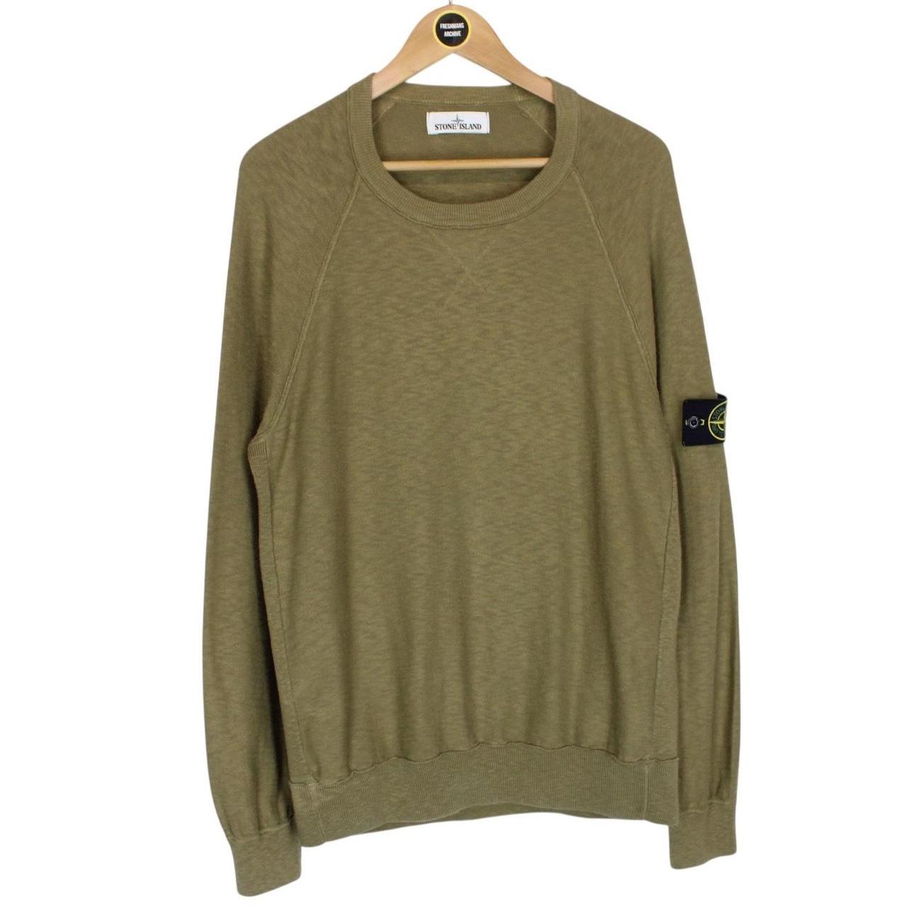 Stone Island SS 2017 Khaki Green Cotton Blend Knit Jumper