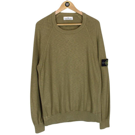 Stone Island SS 2017 Khaki Green Cotton Blend Knit Jumper