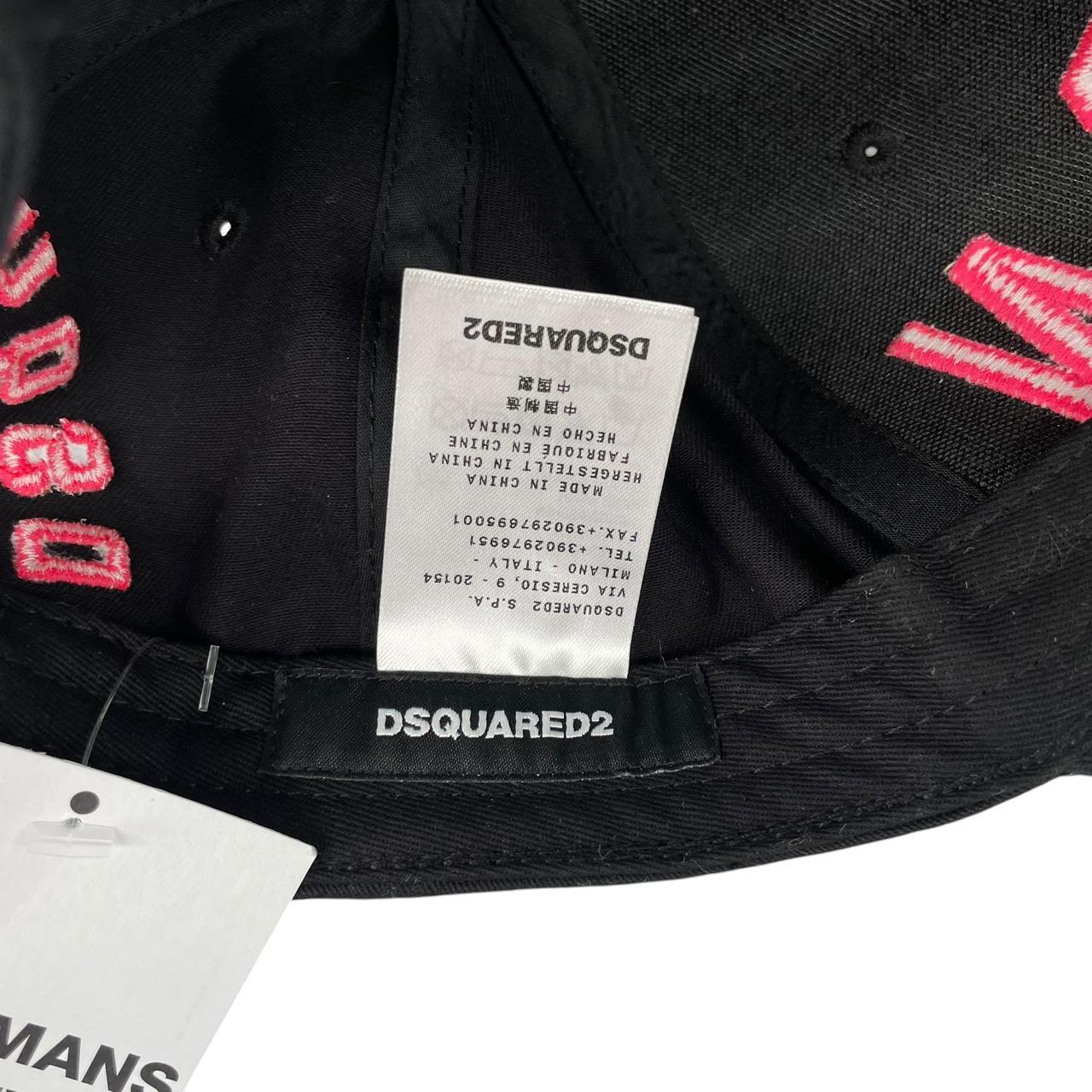 Dsquared Icon Black and Pink Embroidered Baseball Cap