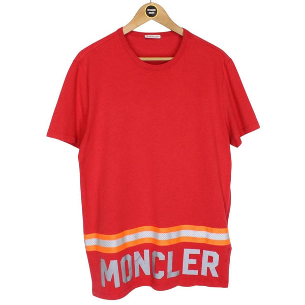 Moncler Maglia Red Reflective Logo Short Sleeve T-Shirt