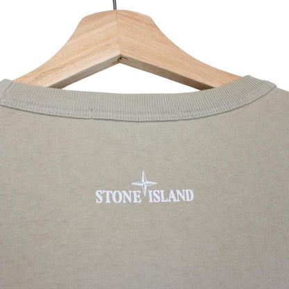 Stone Island AW 2019 Beige Short Sleeve Cotton Logo Print T-Shirt