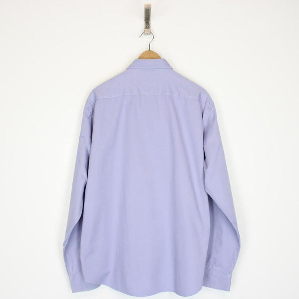 Vintage 00s Yves Saint Laurent Purple Long Sleeve Cotton Shirt