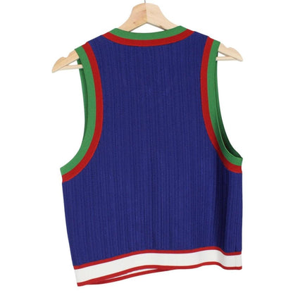 Gucci x Adidas Blue and Red Viscose Vest Top