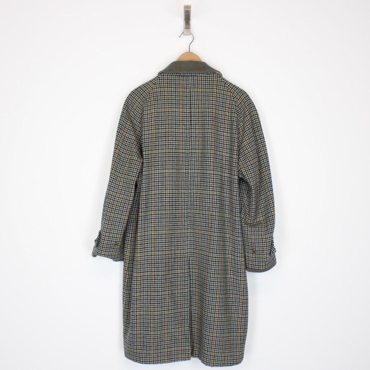 Vintage 80s Burberry Beige and Green Single Breasted Reversible Trench Coat