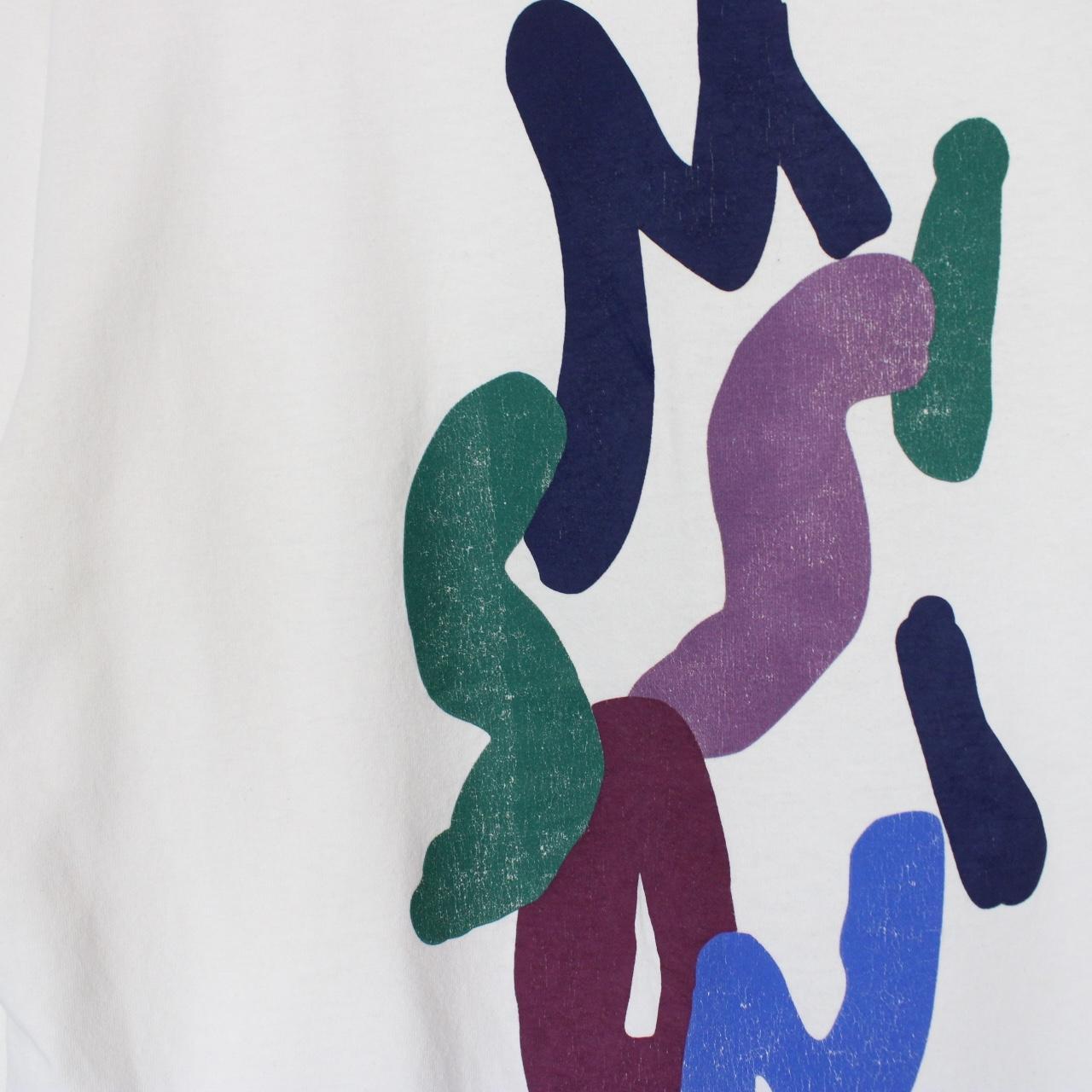Missoni white cotton t-shirt with abstract logo print and pocket detail.