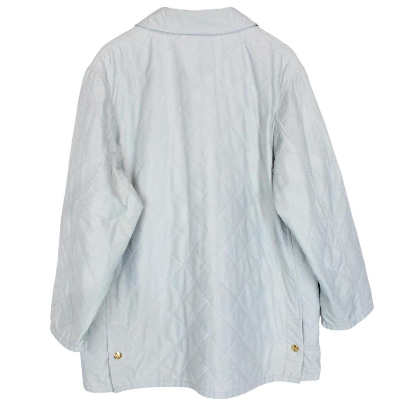 Vintage 90s Burberry Light Blue Nova Check Diamond Quilted Jacket