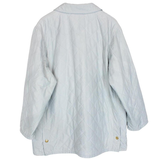 Vintage 90s Burberry Light Blue Nova Check Diamond Quilted Jacket